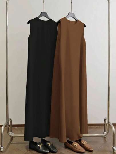 Al Najma Minimalist Solid Color Dress