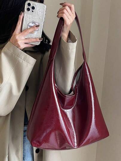Livesso Vintage Pu Leather Shoulder Bag, Crossbody Bag, Ladies' Casual Tote Bag, Suitable For Commuting Work, New Fashionable Big Bags For Women,Business Professional Women